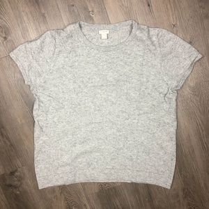 J. Crew Gray Short Sleeve Wool Blend Sweater Sz XL